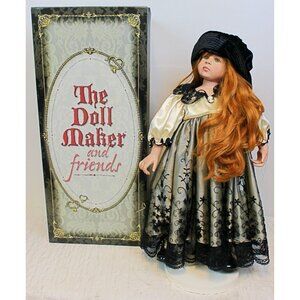 The Doll Maker & Friends Linda Rick Porcelain Raven Stand 24" Red hair Green Eye